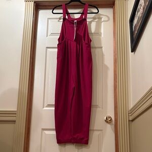 HALARA Vibrant Red Jumpsuit with Adjustable Straps, size medium Bohemian style